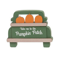 2 Set Fall on the Farm Box Sign with Pumpkin Patch Truck Sitter - The Fox Decor
