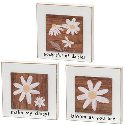 Bloom As You Are Daisy Layered Block 3 Asstd each sold individually (not as a set) - The Fox Decor