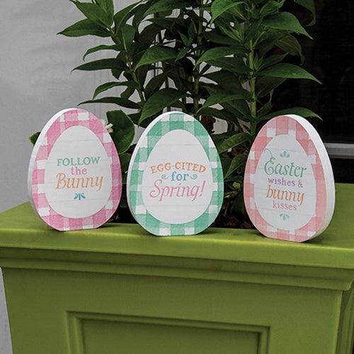 Follow the Bunny Wooden Egg Sitter 3 Asstd - The Fox Decor
