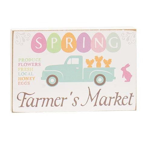 Cottontail Bunny Farm Block Sign 2 Asstd - The Fox Decor