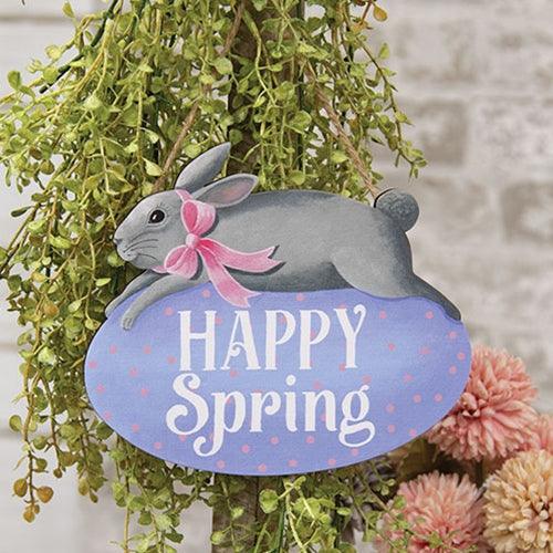 Happy Spring Bunny on Egg Hanger - The Fox Decor