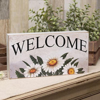 Distressed Daisy Welcome Box Sign - The Fox Decor