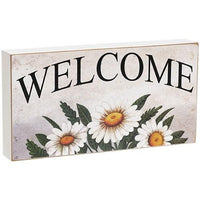 Distressed Daisy Welcome Box Sign - The Fox Decor