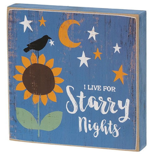 Sunny Days Starry Nights Square Block 2 Asstd - The Fox Decor