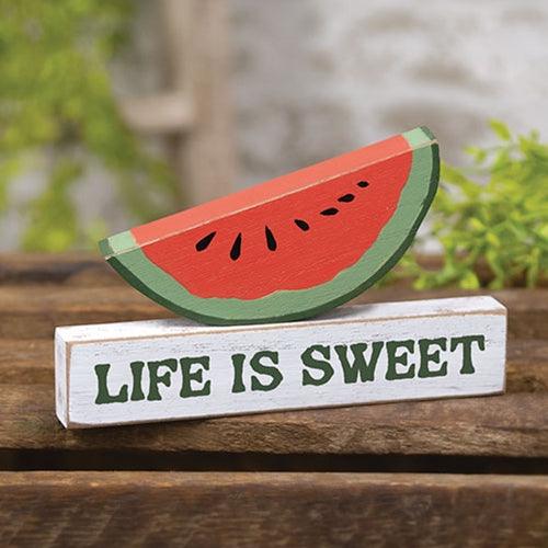 2 Set Stacking Life is Sweet & Watermelon Block - The Fox Decor
