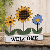 Welcome Triple Flower Sitter - The Fox Decor