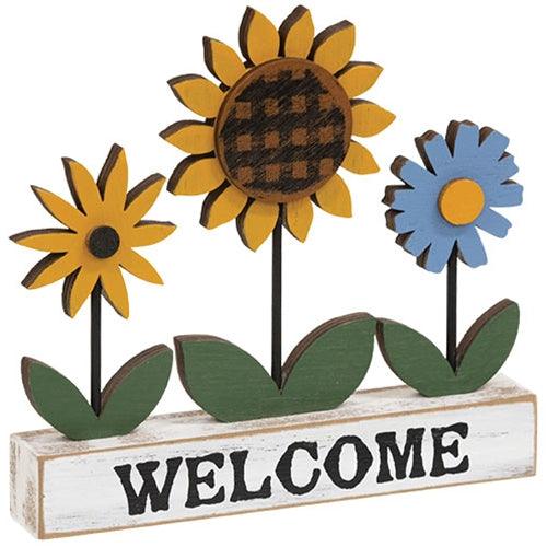 Welcome Triple Flower Sitter - The Fox Decor
