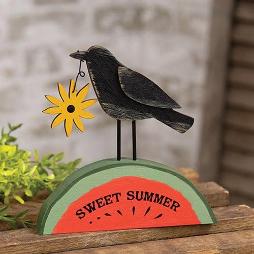 Sweet Summer Crow & Watermelon Sitter - The Fox Decor