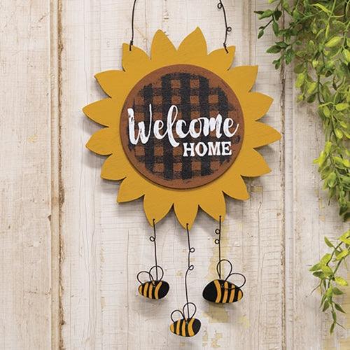Welcome Home Sunflower & Bees Hanger - The Fox Decor