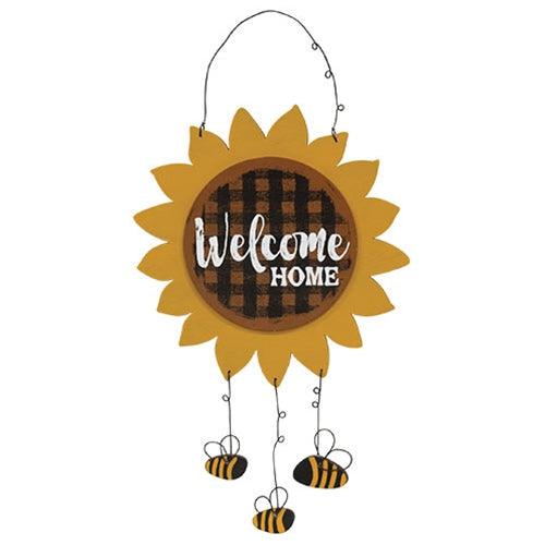 Welcome Home Sunflower & Bees Hanger - The Fox Decor