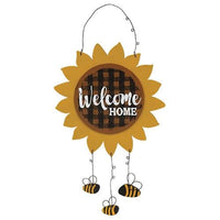 Welcome Home Sunflower & Bees Hanger - The Fox Decor