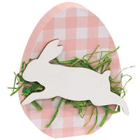 Hopping Bunny Pink Plaid Egg Sitter - The Fox Decor