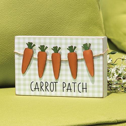 Carrot Patch Green & White Buffalo Check Box Sign - The Fox Decor
