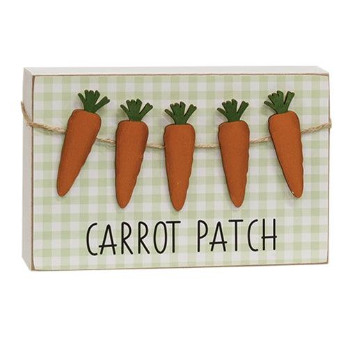 Carrot Patch Green & White Buffalo Check Box Sign - The Fox Decor