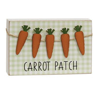 Carrot Patch Green & White Buffalo Check Box Sign - The Fox Decor