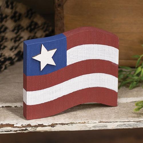 Wooden Flag w Star Sitter - The Fox Decor