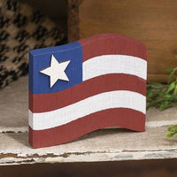 Wooden Flag w Star Sitter - The Fox Decor