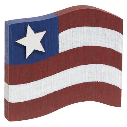 Wooden Flag w Star Sitter - The Fox Decor