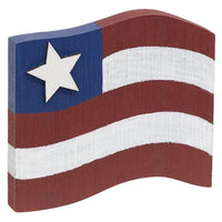 Wooden Flag w Star Sitter - The Fox Decor