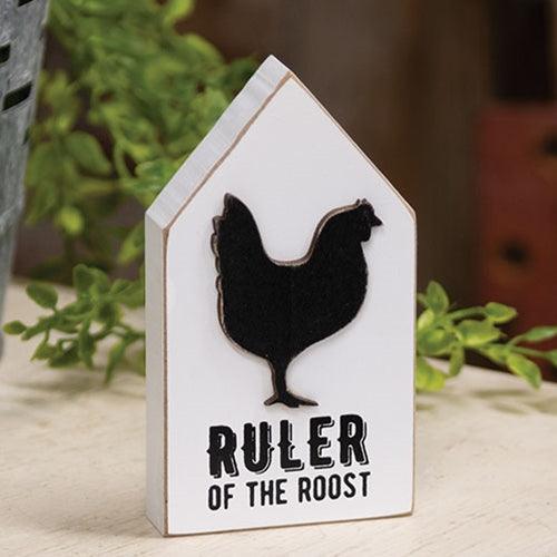 Ruler of the Roost Wooden Block Sitter - The Fox Decor