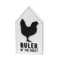Ruler of the Roost Wooden Block Sitter - The Fox Decor