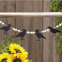 Wooden Beaded Crow Mini Garland - The Fox Decor