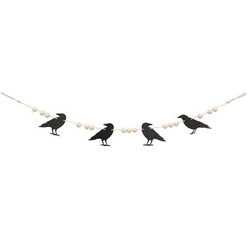 Wooden Beaded Crow Mini Garland - The Fox Decor