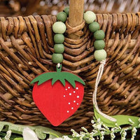 Wooden Beaded Strawberry Ornament - The Fox Decor