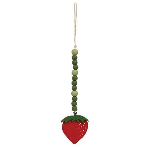 Wooden Beaded Strawberry Ornament - The Fox Decor