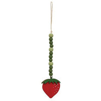 Wooden Beaded Strawberry Ornament - The Fox Decor
