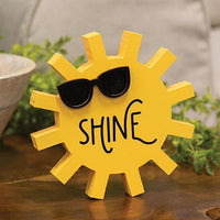 Sun Shine Wooden Sitter w Sunglasses - The Fox Decor