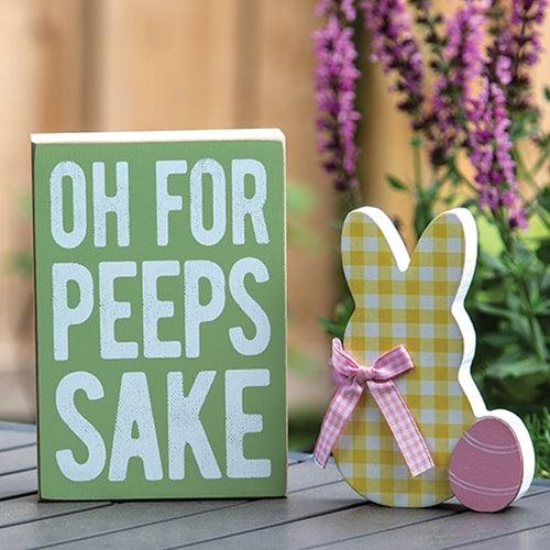 +2 Set For Peeps Sake Box Sign & Chunky Bunny Sitter - The Fox Decor