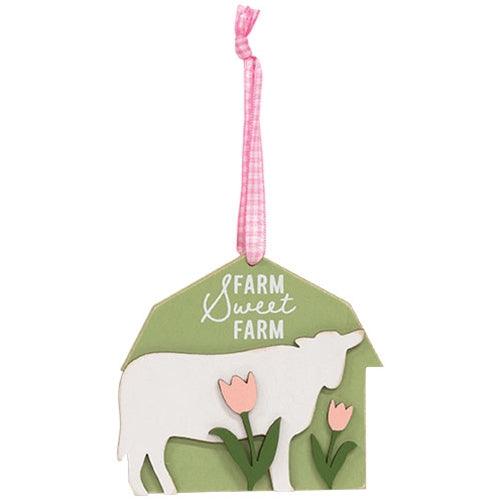 Spring Barn Animal & Tulip Layered Ornament 4 Asstd - The Fox Decor