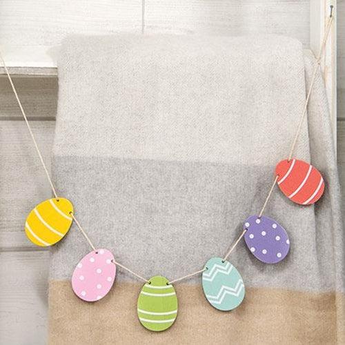 Wooden Easter Egg Mini Garland - The Fox Decor
