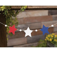 Wooden Americana Stars & Beads Mini Garland - The Fox Decor