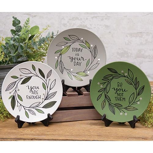 You Are Enough Leaf Ring Plate 3 Asstd - The Fox Decor