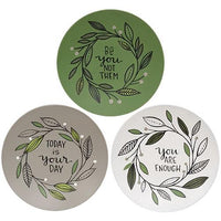 You Are Enough Leaf Ring Plate 3 Asstd - The Fox Decor