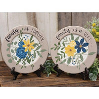 Family Gift Forever Floral Plate 2 Asstd - The Fox Decor