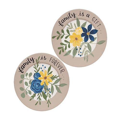 Family Gift Forever Floral Plate 2 Asstd - The Fox Decor