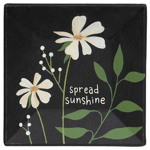 Spread Sunshine Floral Square Plate 3 Asstd - The Fox Decor
