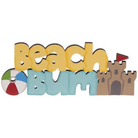 Beach Bum Wooden Word Sitter 3 Asstd - The Fox Decor
