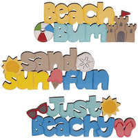 Beach Bum Wooden Word Sitter 3 Asstd - The Fox Decor