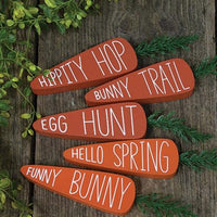 Easter Words Chunky Carrot Sitter 5 Asstd - The Fox Decor