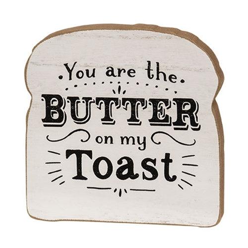 Butter On My Toast Block Sitter 2 Asstd - The Fox Decor