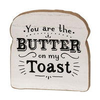 Butter On My Toast Block Sitter 2 Asstd - The Fox Decor