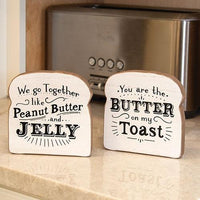 Butter On My Toast Block Sitter 2 Asstd - The Fox Decor
