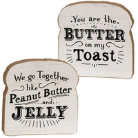 Butter On My Toast Block Sitter 2 Asstd - The Fox Decor