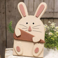 Wooden Layered Bunny w Carrot Easel - The Fox Decor