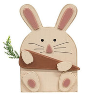 Wooden Layered Bunny w Carrot Easel - The Fox Decor