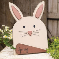Wooden Layered Bunny Head w Spring Carrot Easel - The Fox Decor